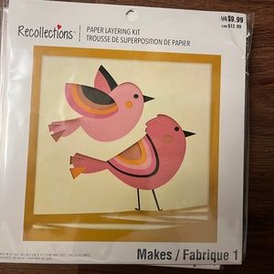 Paper layering kit pink birds